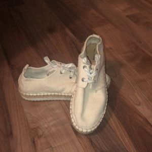 Cream Burlap Sneakers